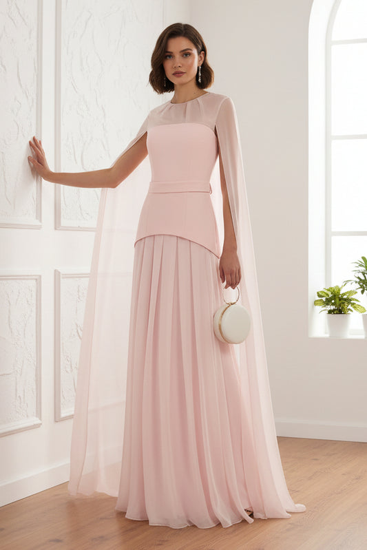 Scoop Long Sleeves Tulle  A-Line Evening Dress