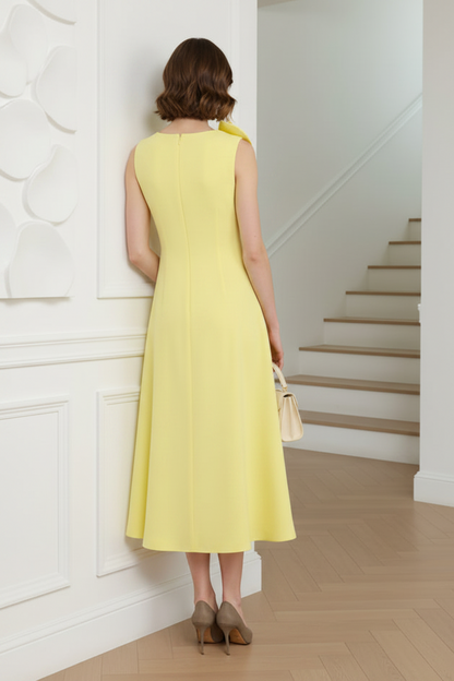 Flower Cocktail Dress Sleeveless Midi Dress
