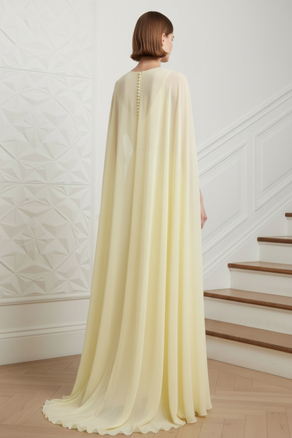 V-Neck  Pleated Chiffon A-Line Evening Dress