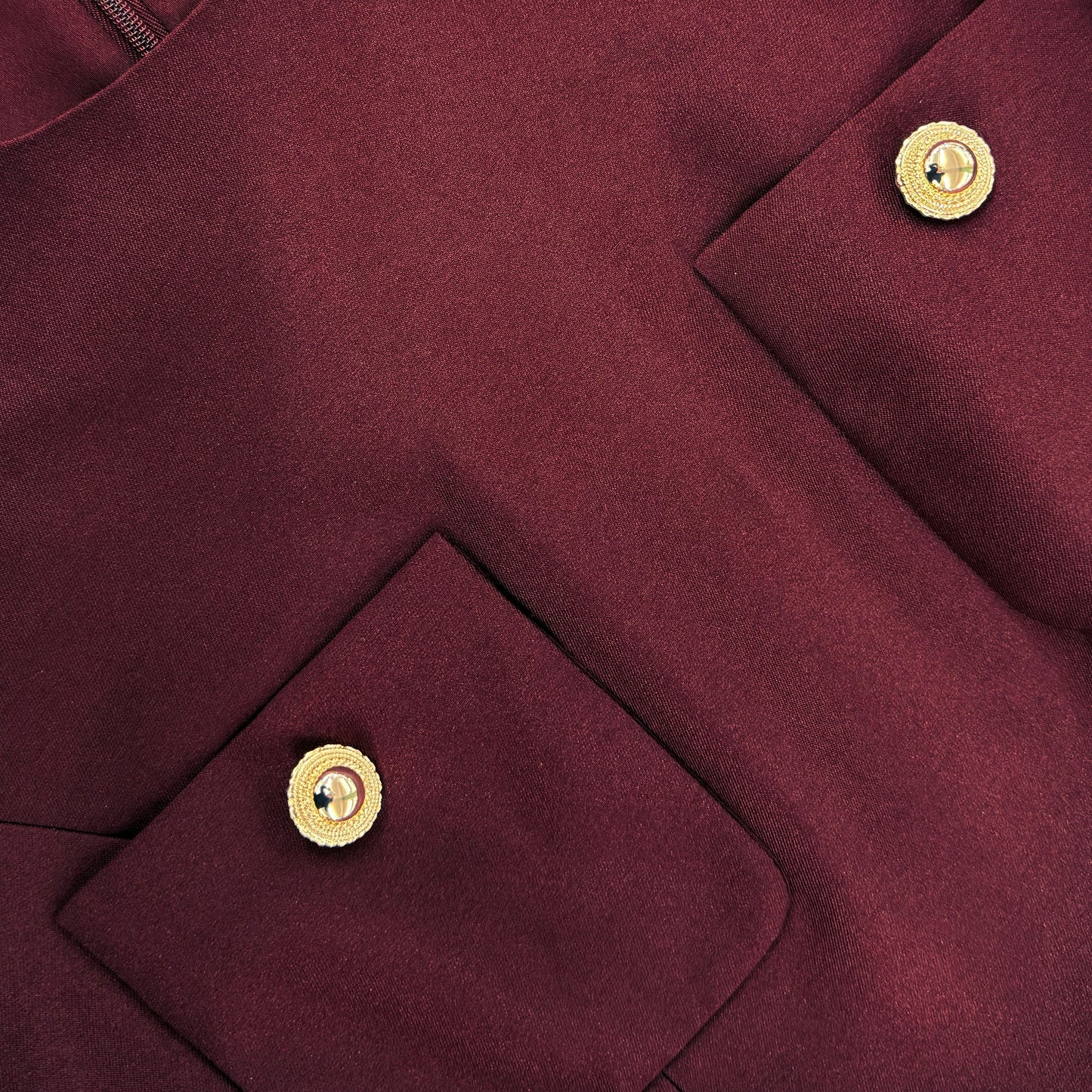 Burgundy Cocktail Satin Midi Dress
