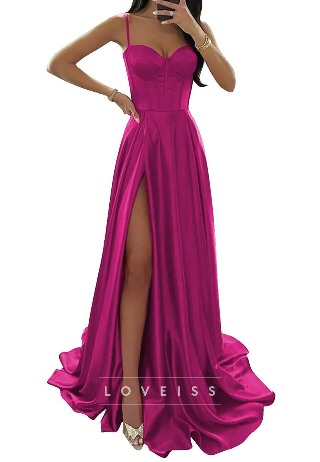 Sweetheart Sleeveless Straps Pleated A-Line Prom Dress