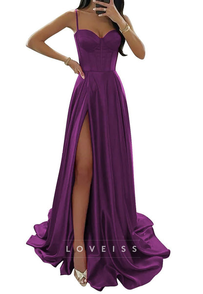 Sweetheart Sleeveless Straps Pleated A-Line Prom Dress