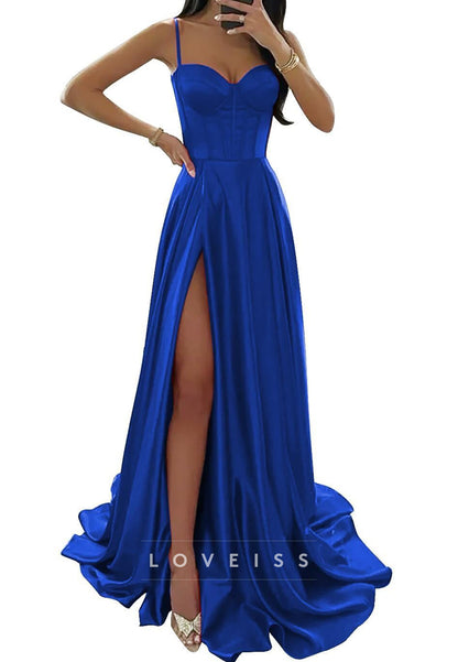 Sweetheart Sleeveless Straps Pleated A-Line Prom Dress