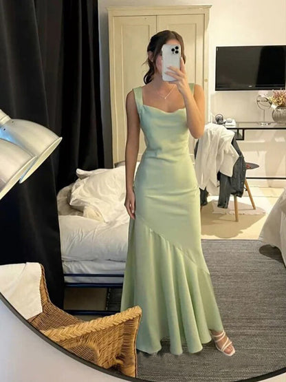 Elegant Sage Green Prom Dress Mermaid Graduation Dresses