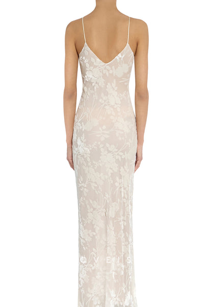 Scoop Appliques Spaghetti Straps Mermaid Wedding Dress