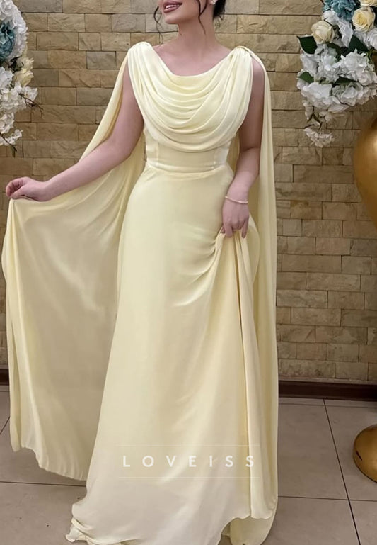 Scoop Sleeveless Chiffon Pleated A-Line Formal Dress