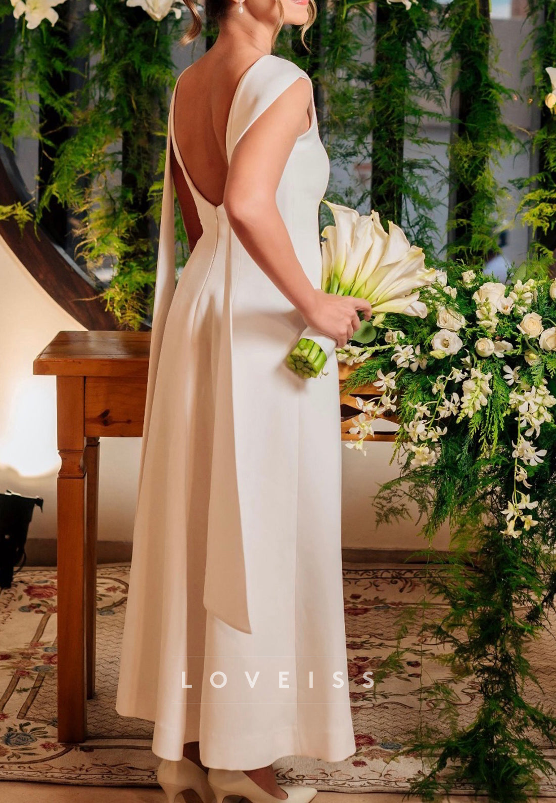 Scoop Sleeveless Simple A-Line Wedding Dress