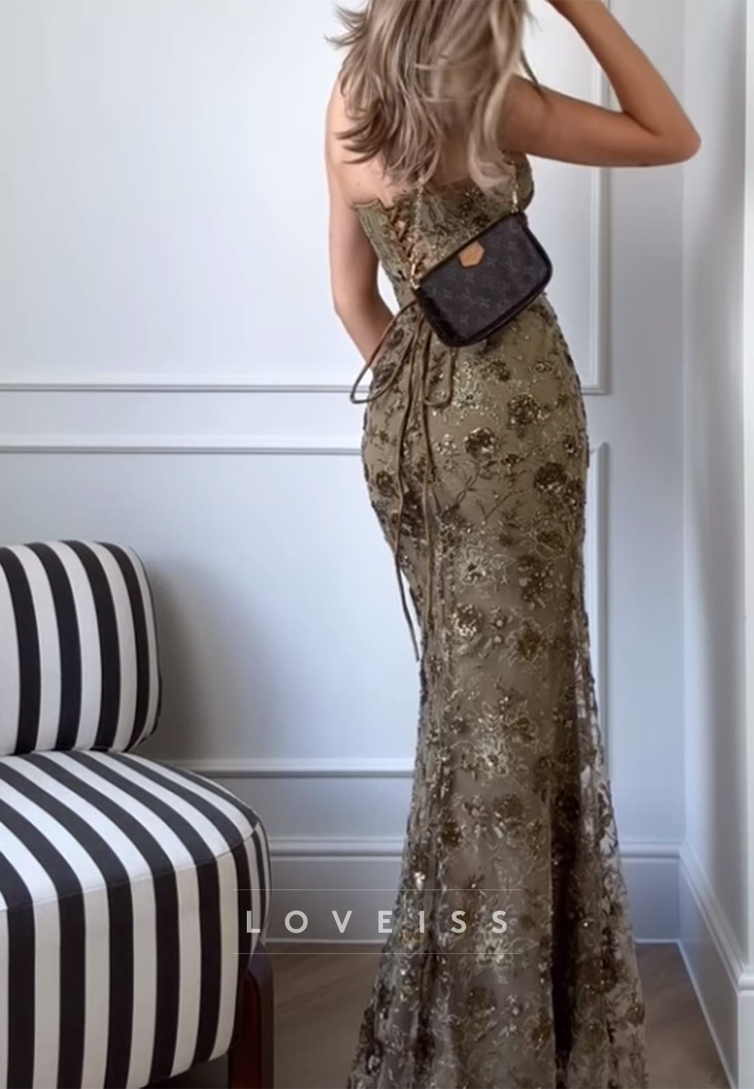 Scoop Spaghetti Straps Wedding Guest Dress Fitted Mermaid Prom Dress