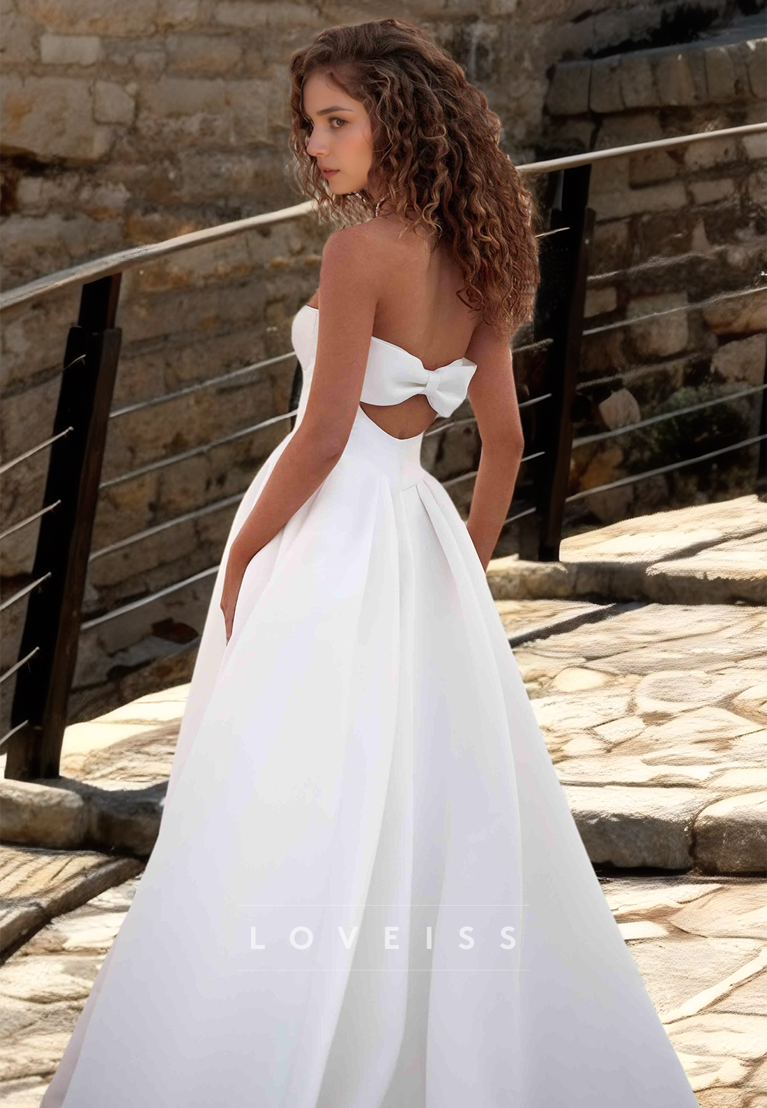 Semi-Sweetheart Sleeveless Pleated Satin A-Line Wedding Dress