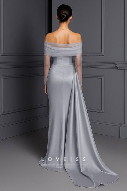Sheath Column Floor Length Evening Gown Ball Gown with Overskirt Formal Dress