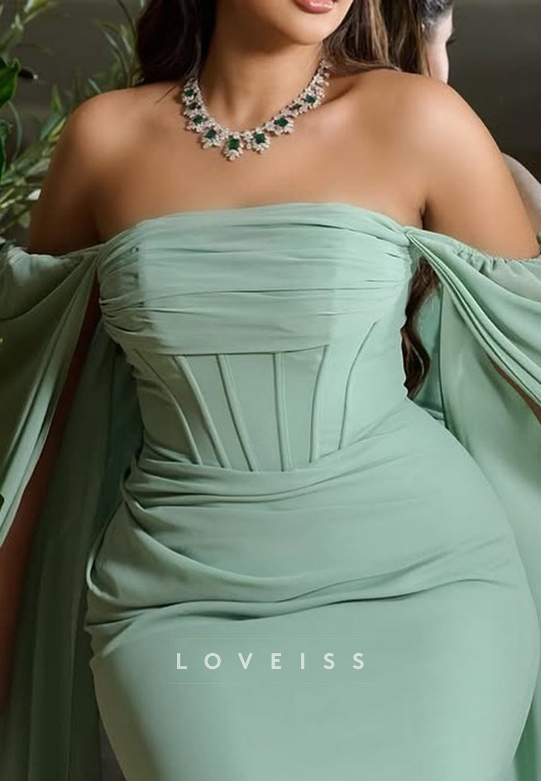 Square Long Sleeves Sleek Sheath Formal Dress