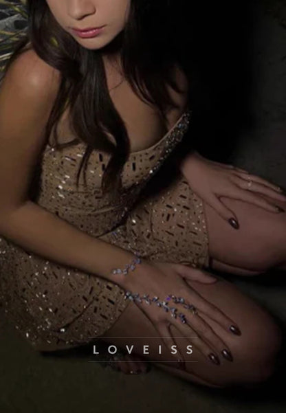 Square Spaghetti Straps Beaded A-Line Party Homecoming Dress