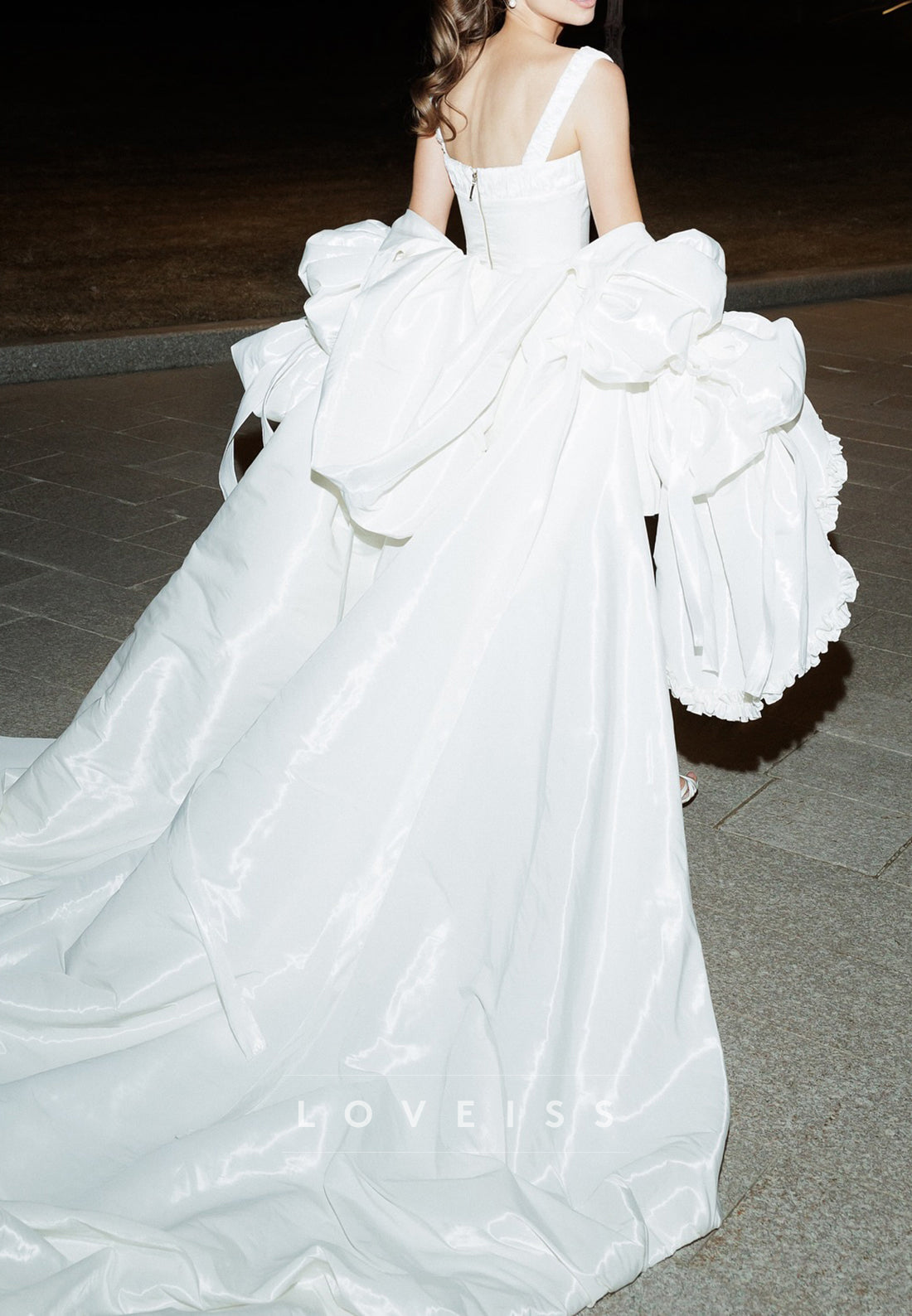 Square Straps Pleated A-Line Short Wedding Dress