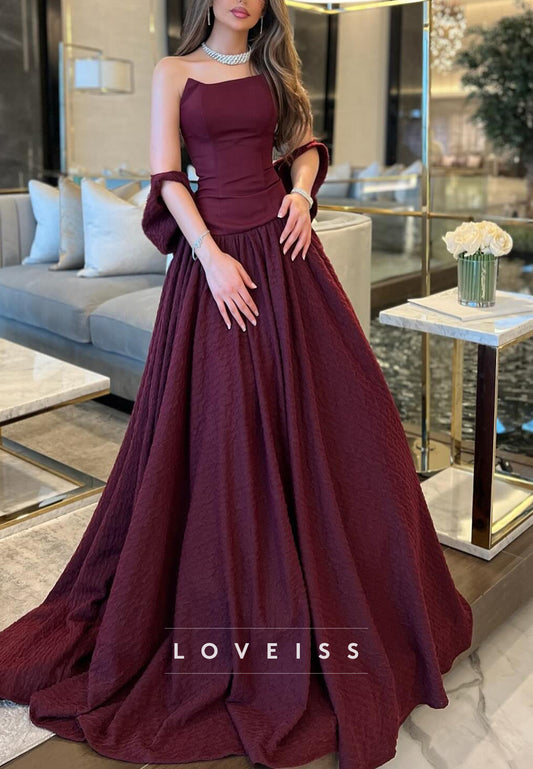 Straight Across Sleeveless Pleated A-Line Evening Dress