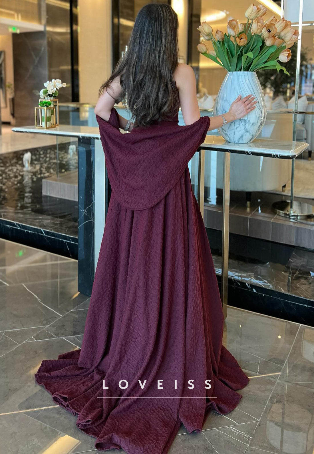 Straight Across Sleeveless Pleated A-Line Evening Dress