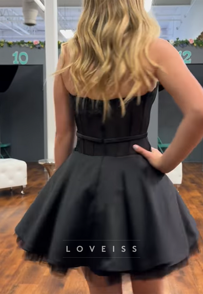 Straight Across Floral A-Line Party Homecoming Dress