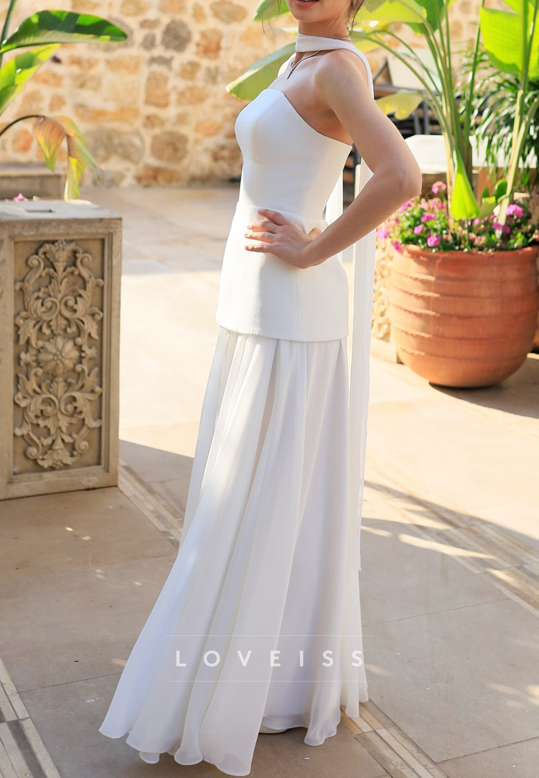Straight Across Pleated Corset A-Line Wedding Dress