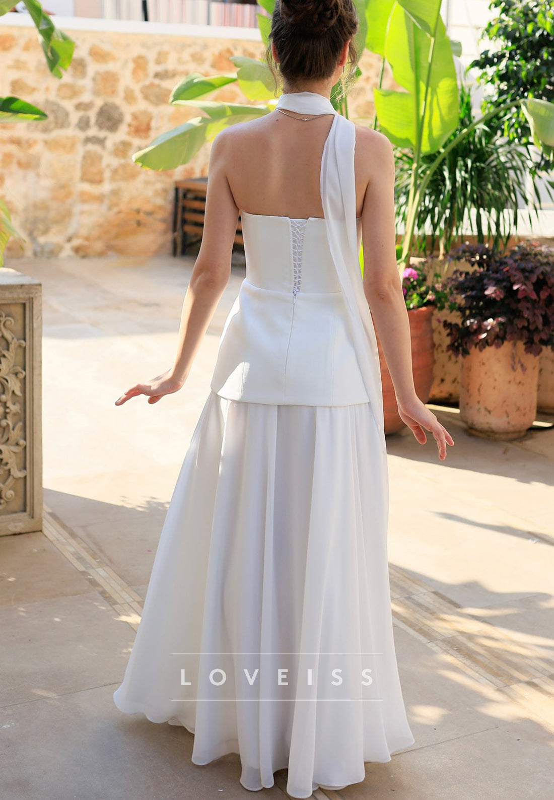 Straight Across Pleated Corset A-Line Wedding Dress