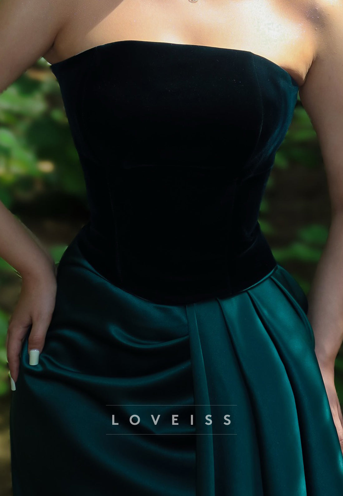 Straight Across Side Slit Mermaid Prom Dress