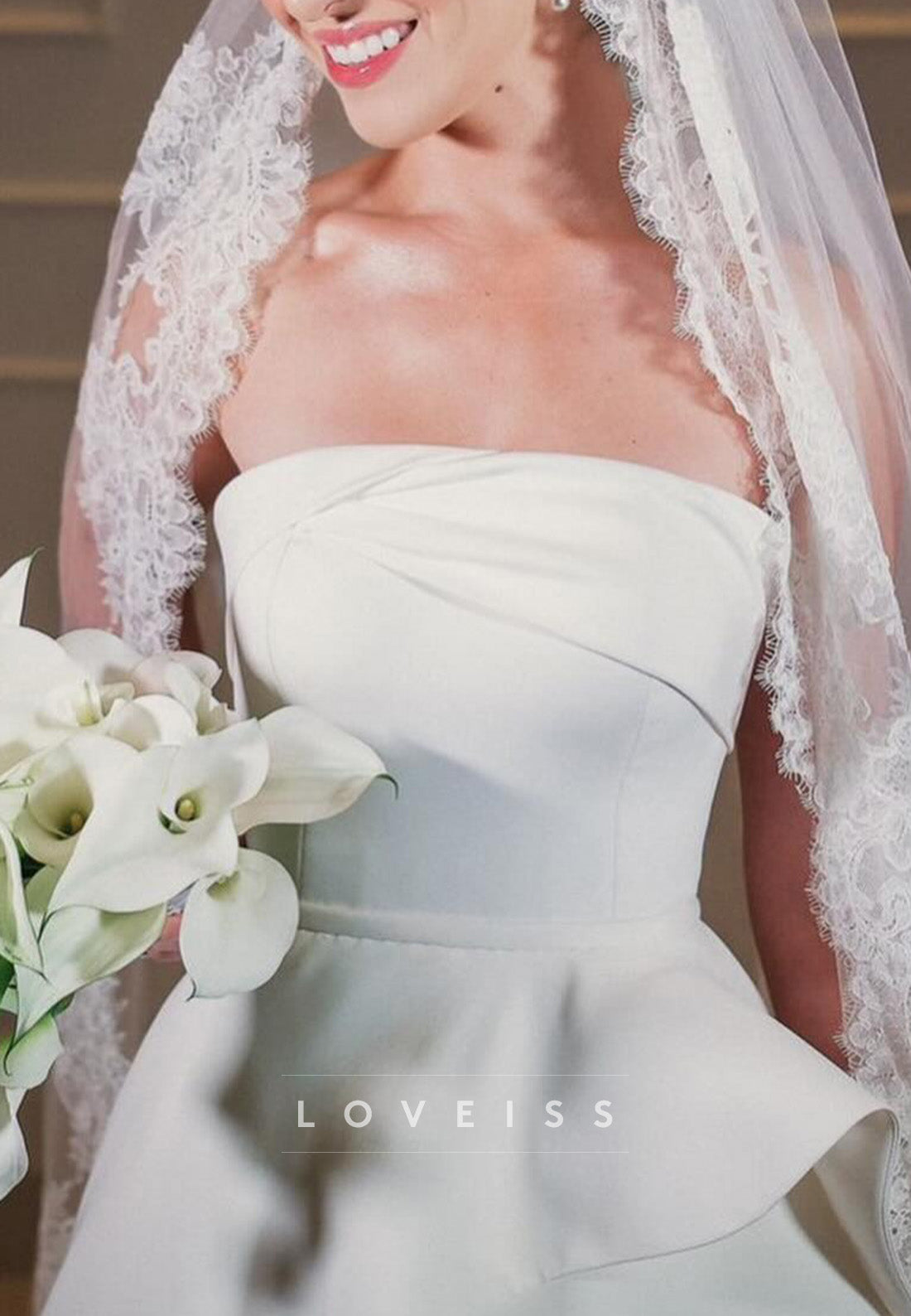 Straight Across Sleeveless A-Line Classic Weding Dress