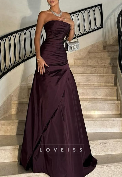 Straight Across Sleeveless A-Line Evening Dress