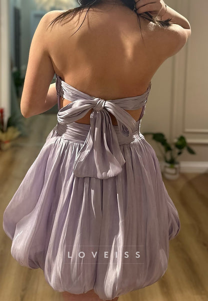 Straight Across Sleeveless A-Line Short Party Homecoming Dress
