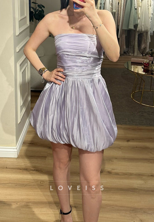 Straight Across Sleeveless A-Line Short Party Homecoming Dress