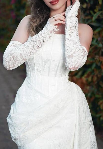 Straight Across Sleeveless Lace Appliquess Mermaid Wedding Dress