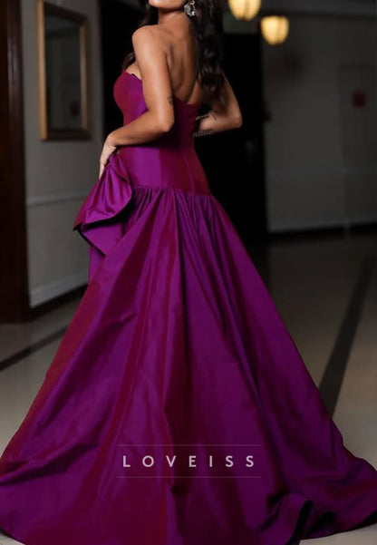 Straight Across Sleeveless Pleated A-Line Prom Dress