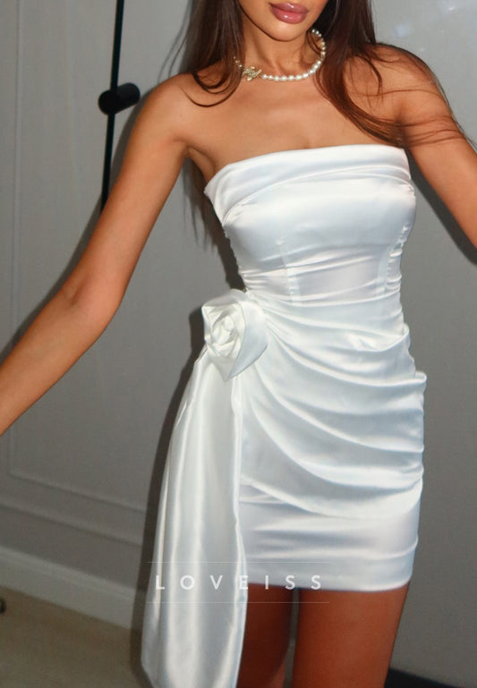 Straight Across Sleeveless Pleated Sheath Short Homecoming Dress