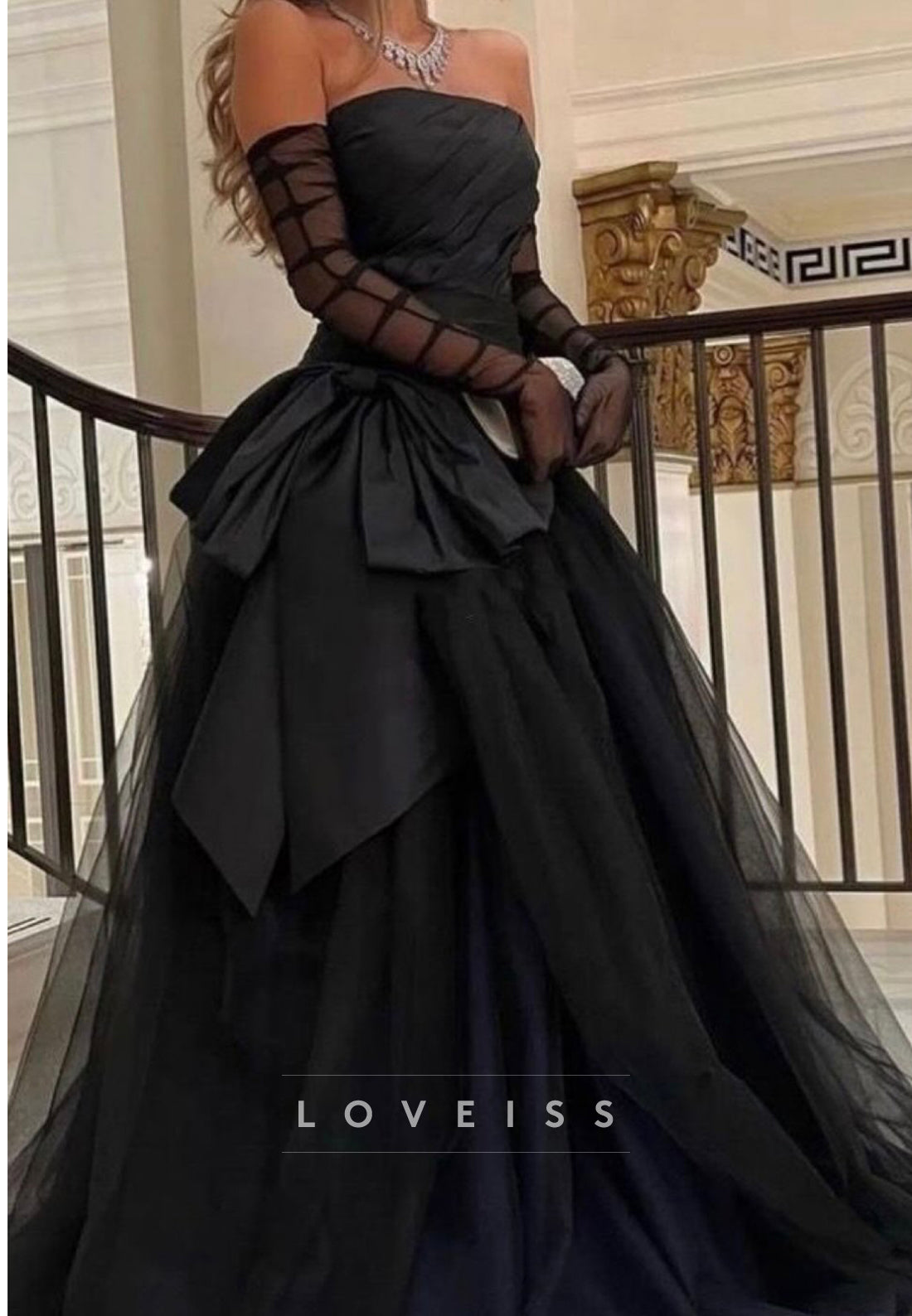 Straight Across Sleeveless Pleated Tulle A-Line Prom Dress