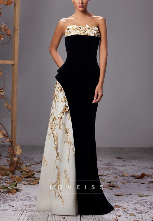 Straight Across Sleeveless Sequins Appliques A-Line Mother of Bride Dress