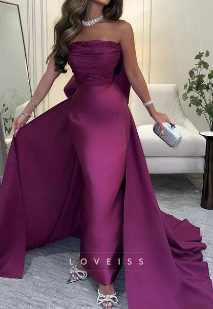 Straight Across Sleeveless Sleek Satin Mermaid Formal Dress