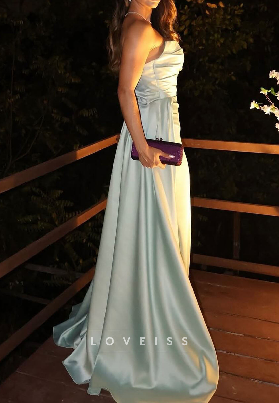 Straight Across Sleeveless Sleek Sheath Evening Dress