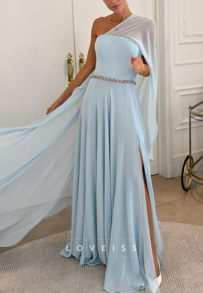 Straight Aross Sleeveless A-Line Formal Dress with Shawl