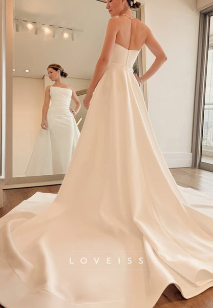 Strapless Appliques Sleeveless Mermaid Wedding Dress