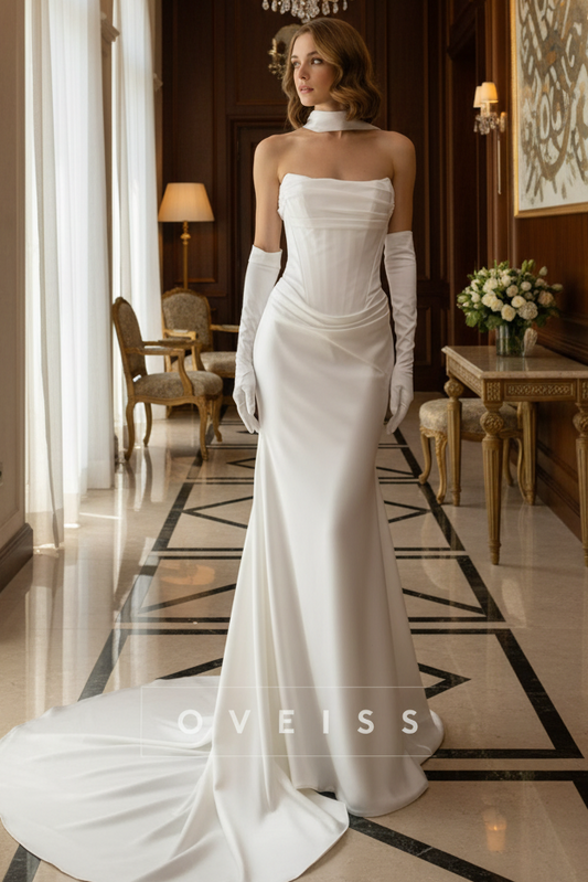 Strapless Sleeveless Corset Mermaid Wedding Dress