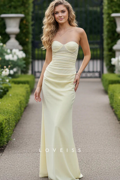 Straps Yellow Mesh Bodice Maxi Dress