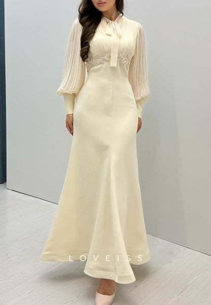 Svoop Long Sleeves Pleated A-Line Formal Dress