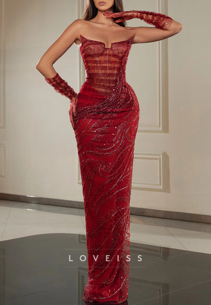 Sweetheart Appliques Beaded Embroidery Mermaid Prom Dress