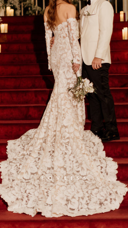 Sweetheart Appliques Mermaid Wedding Dress