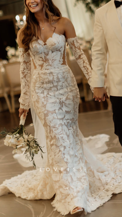 Sweetheart Appliques Mermaid Wedding Dress