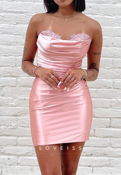 Sweetheart Appliques Sheath Party Homecoming Dress