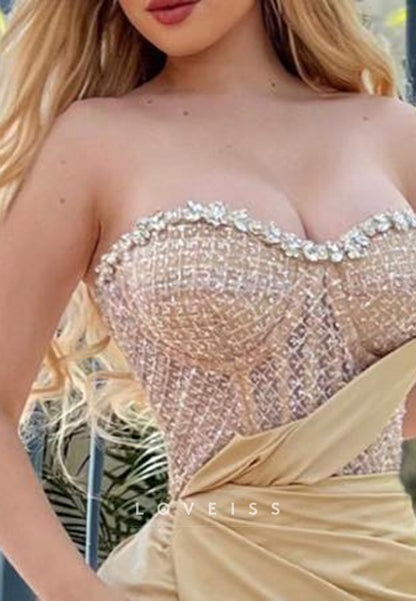 Sweetheart Beadded Side Slit Mermaid Prom Dress