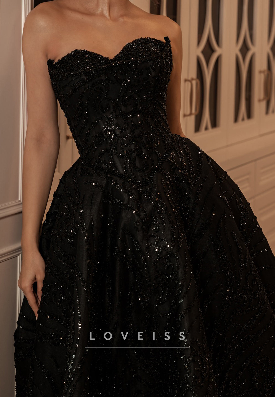 Sweetheart Beaded Embroidery Satin A-Line Evening Dress