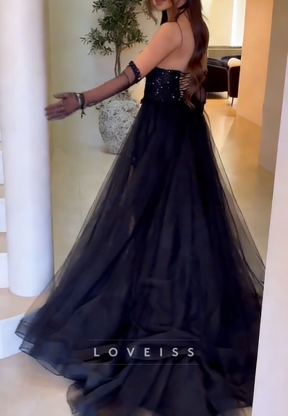 Sweetheart Beaded Embroidery Sheath Prom Dress