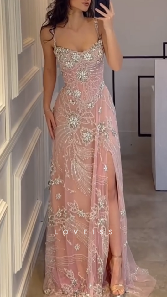 Sweetheart Beaded Embroidery Sparkly A-Line Prom Dress