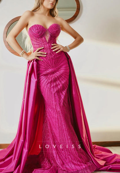 Sweetheart Beaded Embroidery Sparkly Mermaid Prom Dress