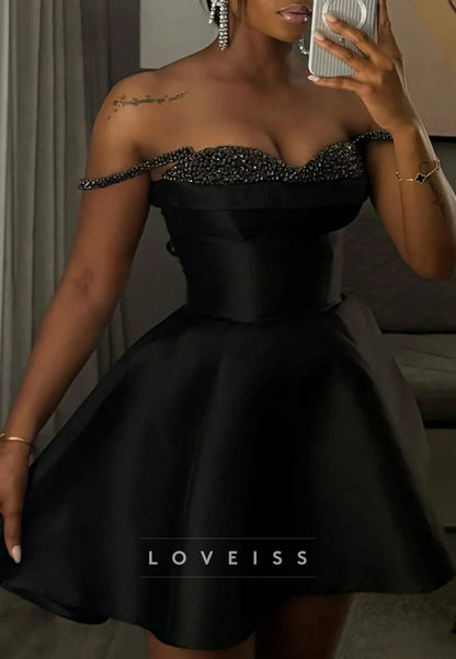 Sweetheart Beaded Pleated Sleek A-Line Party Homecoming Dress