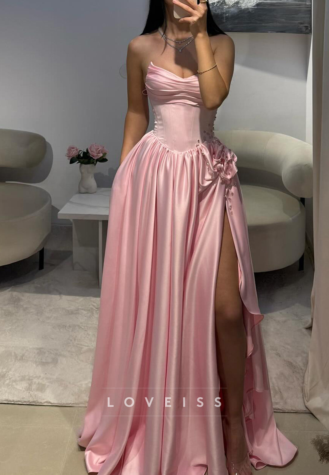 Sweetheart Beaded Pleated Sleeveless A-Line Prom Dress